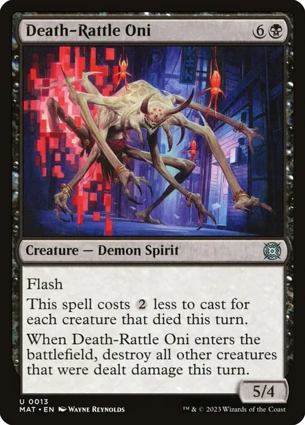 Death-Rattle Oni, Magic card MAT 13 — March of the Machine: The Aftermath set