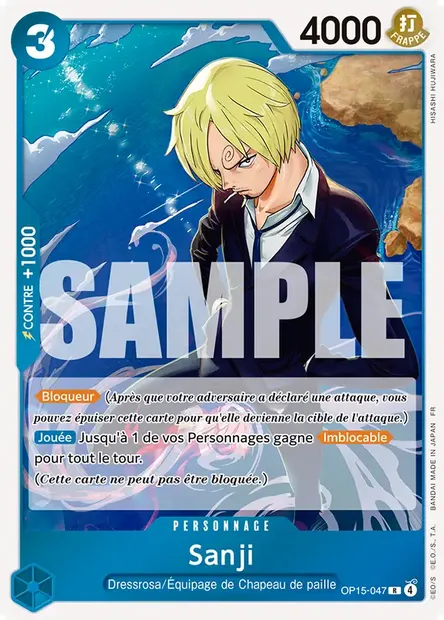 Sanji, carte One Piece OP15-047 — extension AVENTURE SUR L'ÎLE DE DIEU