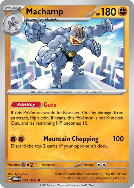 Machamp, Pokémon card MEW 068 — 151 set