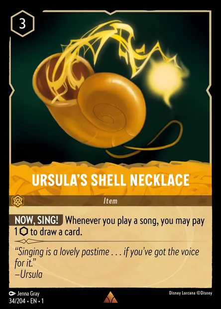 Ursula's Shell Necklace, Disney Lorcana card CH1-034 — The First Chapter set