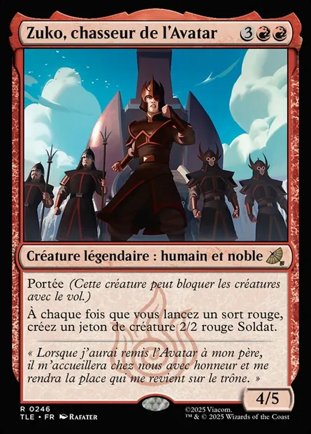 Zuko, chasseur de l'Avatar, carte Magic TLE 246 — extension Avatar: The Last Airbender Eternal