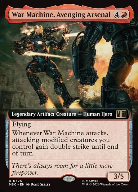 War Machine, Avenging Arsenal, Magic card MSC 375 — Marvel Super Heroes Commander set
