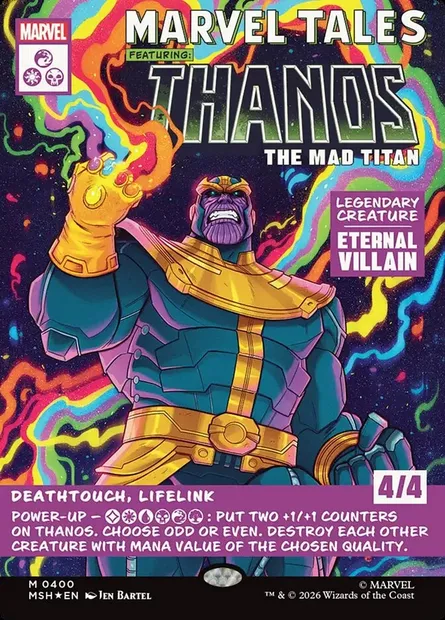 Thanos, the Mad Titan, Magic card MSH 400 — Marvel Super Heroes set