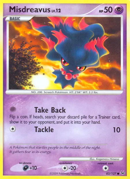 Misdreavus, Pokémon card PL 83 — Platinum set