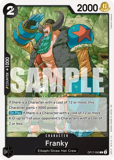 Franky, One Piece card OP17-090 — THE WORLD’S STRONGEST WARRIORS set