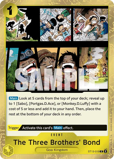 Le lien des trois frères, carte One Piece ST13-019 — extension The Three Brothers
