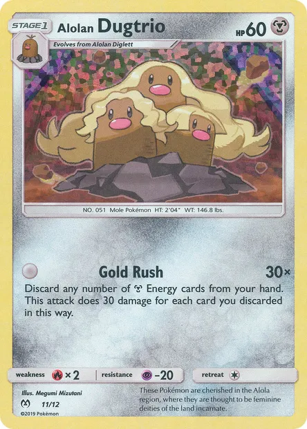 Alolan Dugtrio, Pokémon card MCD19 11 — McDonald's Collection 2019 set