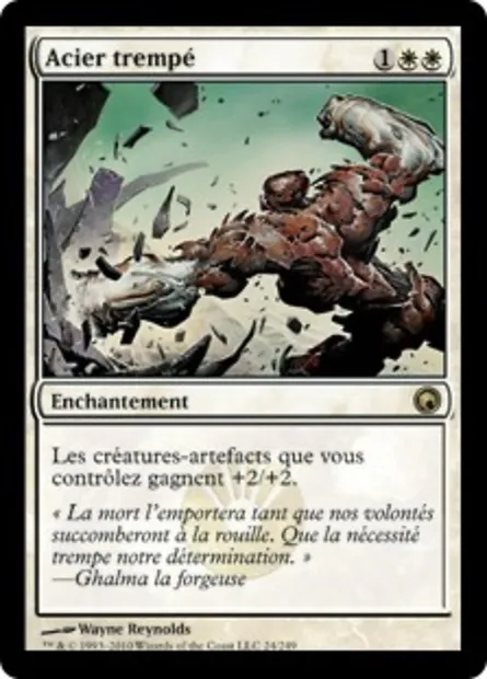 Acier trempé, carte Magic SOM 24 — extension Cicatrices de Mirrodin
