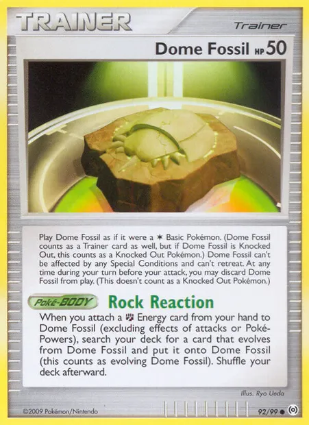 Dome Fossil, Pokémon card AR 92 — Arceus set