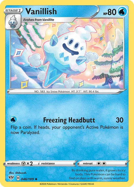 Vanillish, Pokémon card DAA 46 — Darkness Ablaze set