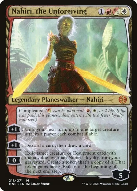 Nahiri, the Unforgiving, Magic card ONE 211 — Phyrexia: All Will Be One set
