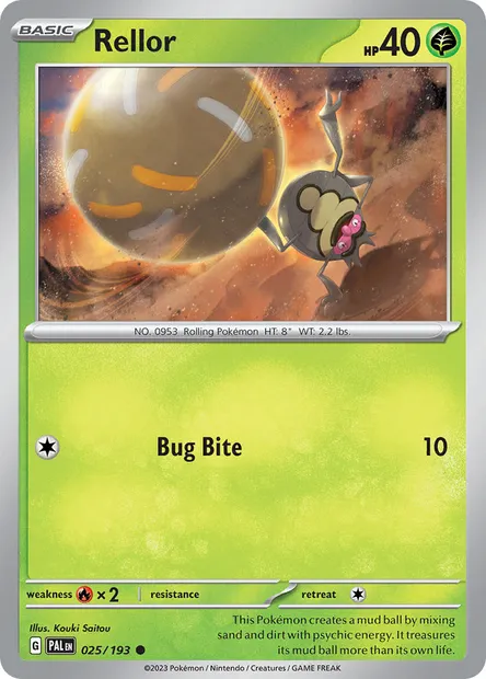 Rellor, Pokémon card PAL 025 — Paldea Evolved set