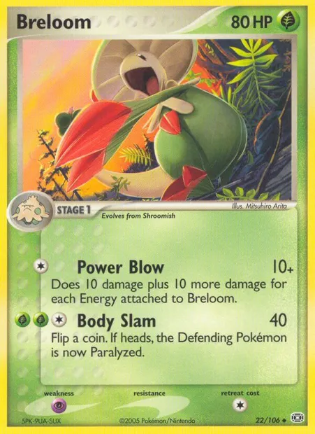 Breloom, Pokémon card EM 22 — Emerald set