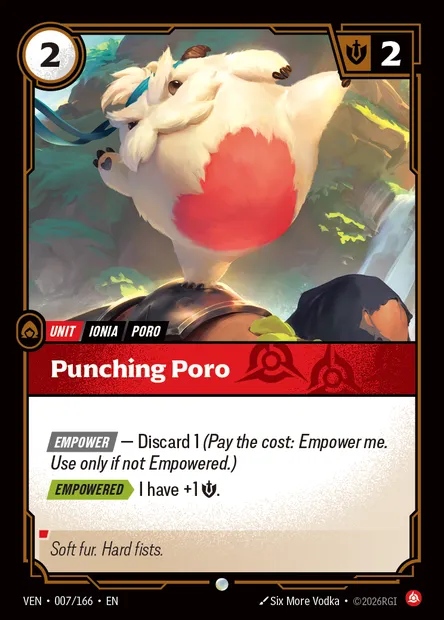 Punching Poro, carte Riftbound VEN 007 — extension Vendetta