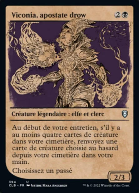 Viconia, apostate drow, carte Magic CLB 394 — extension Commander Légendes : la bataille de la Porte de Baldur