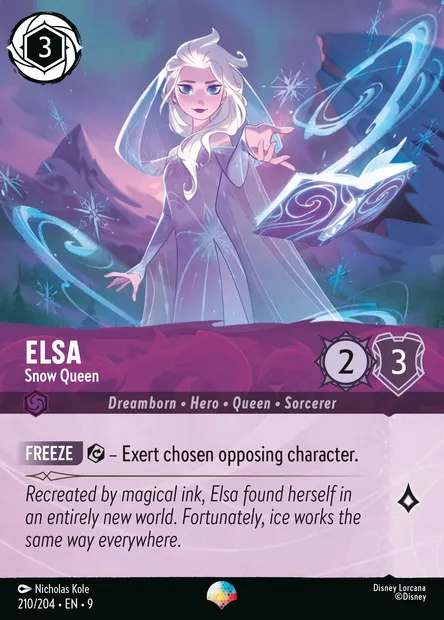 Elsa - Snow Queen, Disney Lorcana card CH9-210 — Fabled set