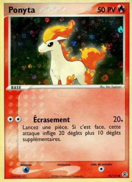 Ponyta, carte Pokémon RG 76 — extension EX Rouge Feu & Vert Feuille