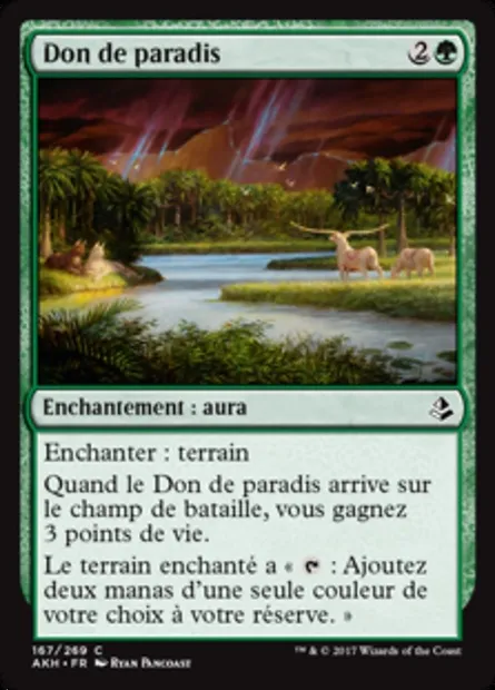 Don de paradis, carte Magic AKH 167 — extension Amonkhet
