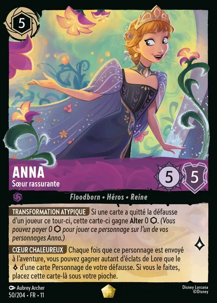 Anna - Sœur rassurante, carte Disney Lorcana CH11-050 — extension Givresort