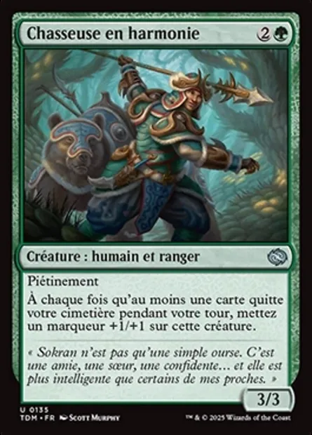 Chasseuse en harmonie, carte Magic TDM 135 — extension Tarkir: Dragonstorm