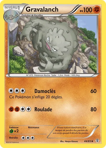 Gravalanch, carte Pokémon GEN 44 — extension Générations