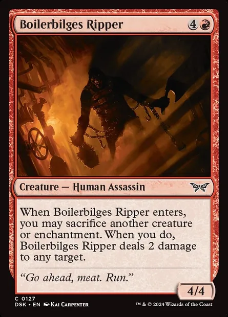 Boilerbilges Ripper, Magic card DSK 127 — Duskmourn: House of Horror set