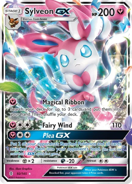 Sylveon GX, Pokémon card GRI 92 — Guardians Rising set