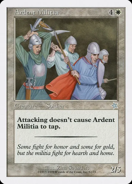 Milice ardente, carte Magic S99 5 — extension Starter 1999