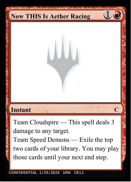 Now THIS Is Aether Racing, Magic card UNK CR12a — Unknown Event set