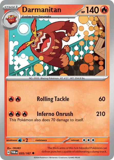 Darmanitan, Pokémon card TWM 035 — Twilight Masquerade set