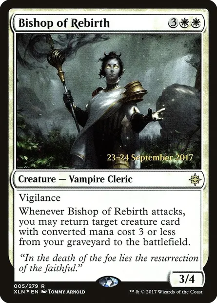 Évêque de la renaissance, carte Magic PXLN 5s — extension Ixalan Promos