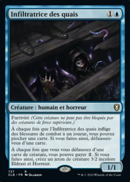 Infiltratrice des quais, carte Magic CLB 737 — extension Commander Légendes : la bataille de la Porte de Baldur