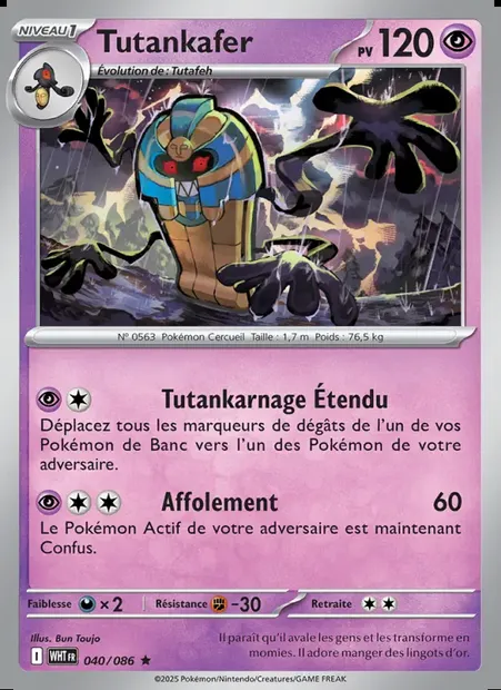 Tutankafer, carte Pokémon WHT 040 — extension Flamme Blanche