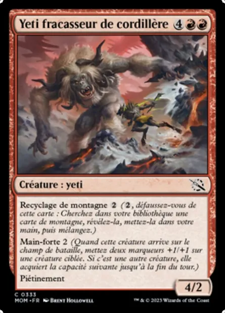 Yeti fracasseur de cordillère, carte Magic MOM 333 — extension L'invasion des machines