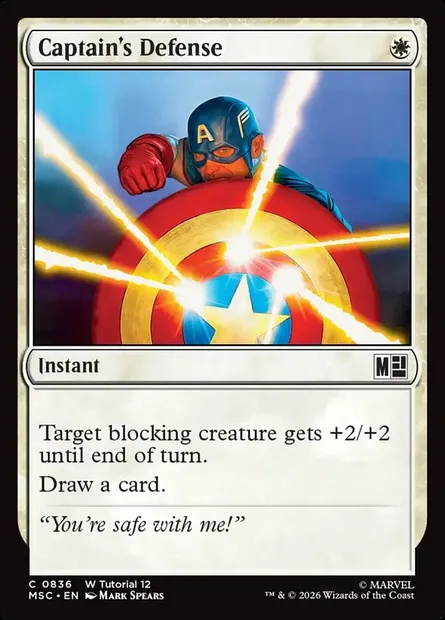 Captain's Defense, Magic card MSC 836 — Marvel Super Heroes Commander set