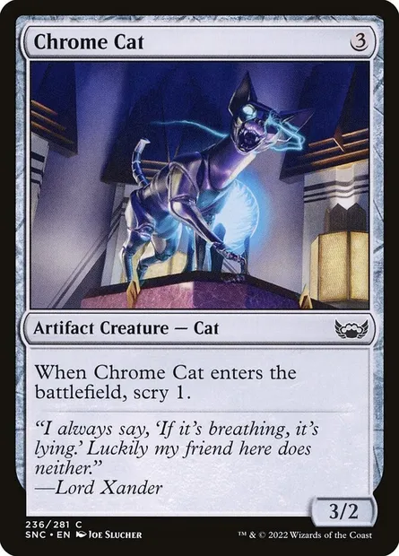 Chrome Cat, Magic card SNC 236 — Streets of New Capenna set