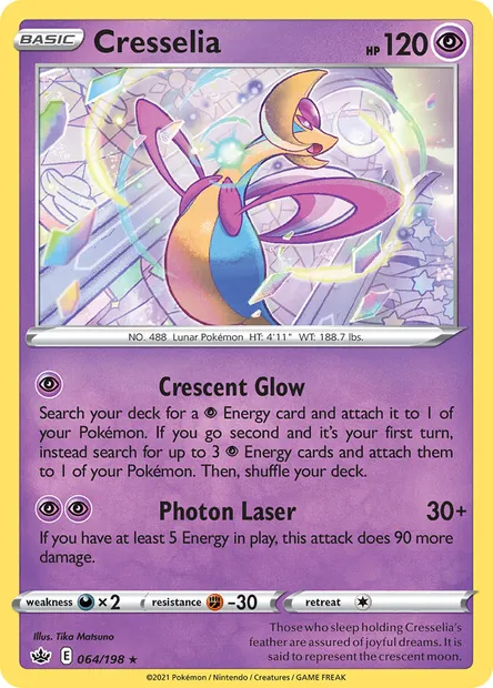 Cresselia, Pokémon card CRE 64 — Chilling Reign set