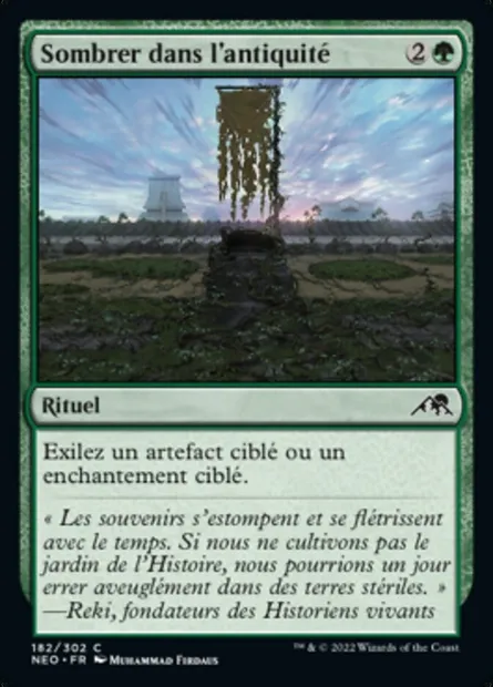 Sombrer dans l'antiquité, carte Magic NEO 182 — extension Kamigawa: La Dynastie Néon