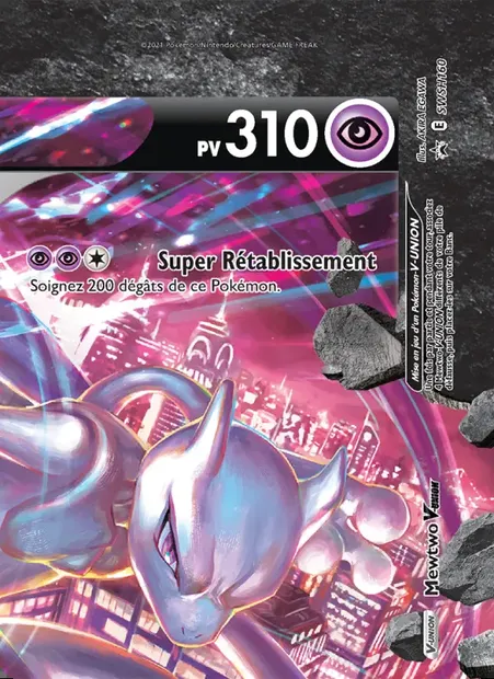 Mewtwo V-UNION, carte Pokémon SWSH 160 — extension Promo SWSH