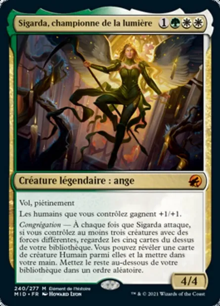 Sigarda, championne de la lumière, carte Magic MID 240 — extension Innistrad : chasse de minuit