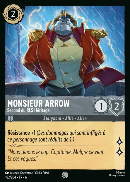 Monsieur Arrow - Second du RLS Héritage, carte Disney Lorcana CH6-182 — extension La Mer Azurite