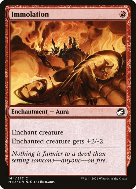 Immolation, Magic card MID 144 — Innistrad: Midnight Hunt set