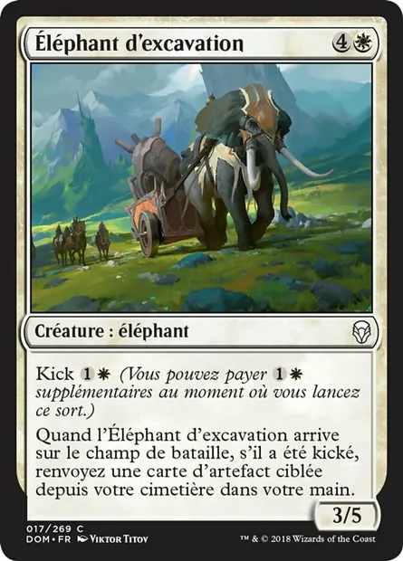 Éléphant d'excavation, carte Magic DOM 17 — extension Dominaria
