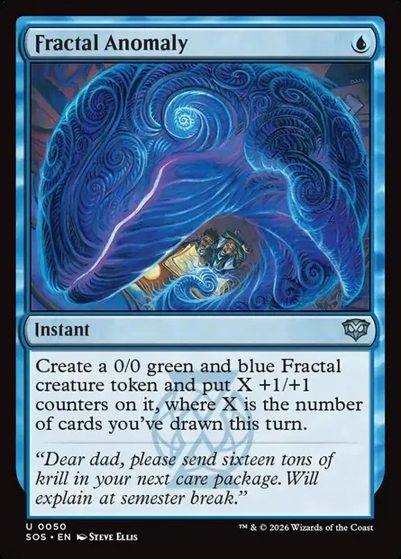 Fractal Anomaly, Magic card SOS 50 — Secrets of Strixhaven set