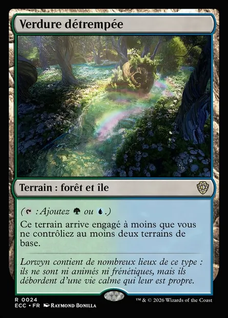 Verdure détrempée, carte Magic ECC 24 — extension Lorwyn Eclipsed Commander