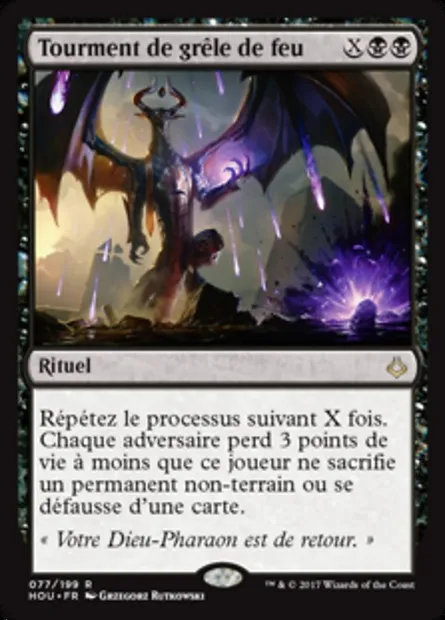 Tourment de grêle de feu, carte Magic HOU 77 — extension L’âge de la destruction