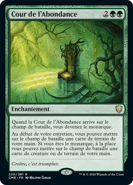 Cour de l'Abondance, carte Magic CMR 220 — extension Commander Legends