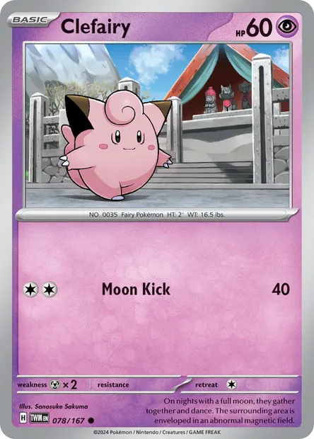 Clefairy, Pokémon card TWM 078 — Twilight Masquerade set