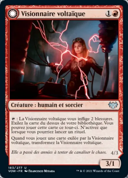 Visionnaire voltaïque // Berserker survoltée, carte Magic VOW 183 — extension Innistrad : noce écarlate