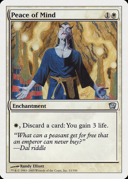 Paix de l'esprit, carte Magic 9ED 33 — extension Neuvième Edition